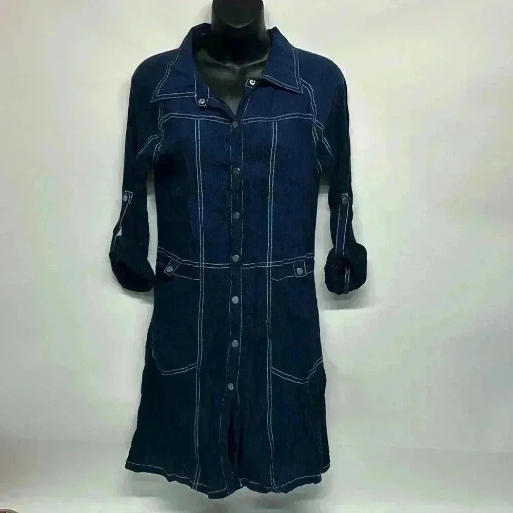 - Mur mur so some small blue button up dress